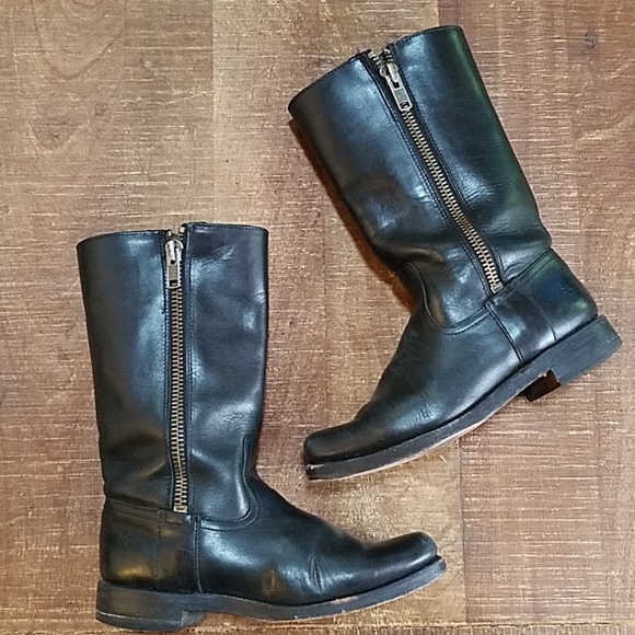 frye boots with zipper